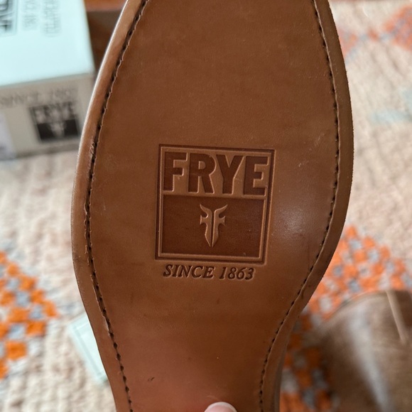Frye Tan Leather Dorado Tall Boots, Size 8 - Picture 3 of 4